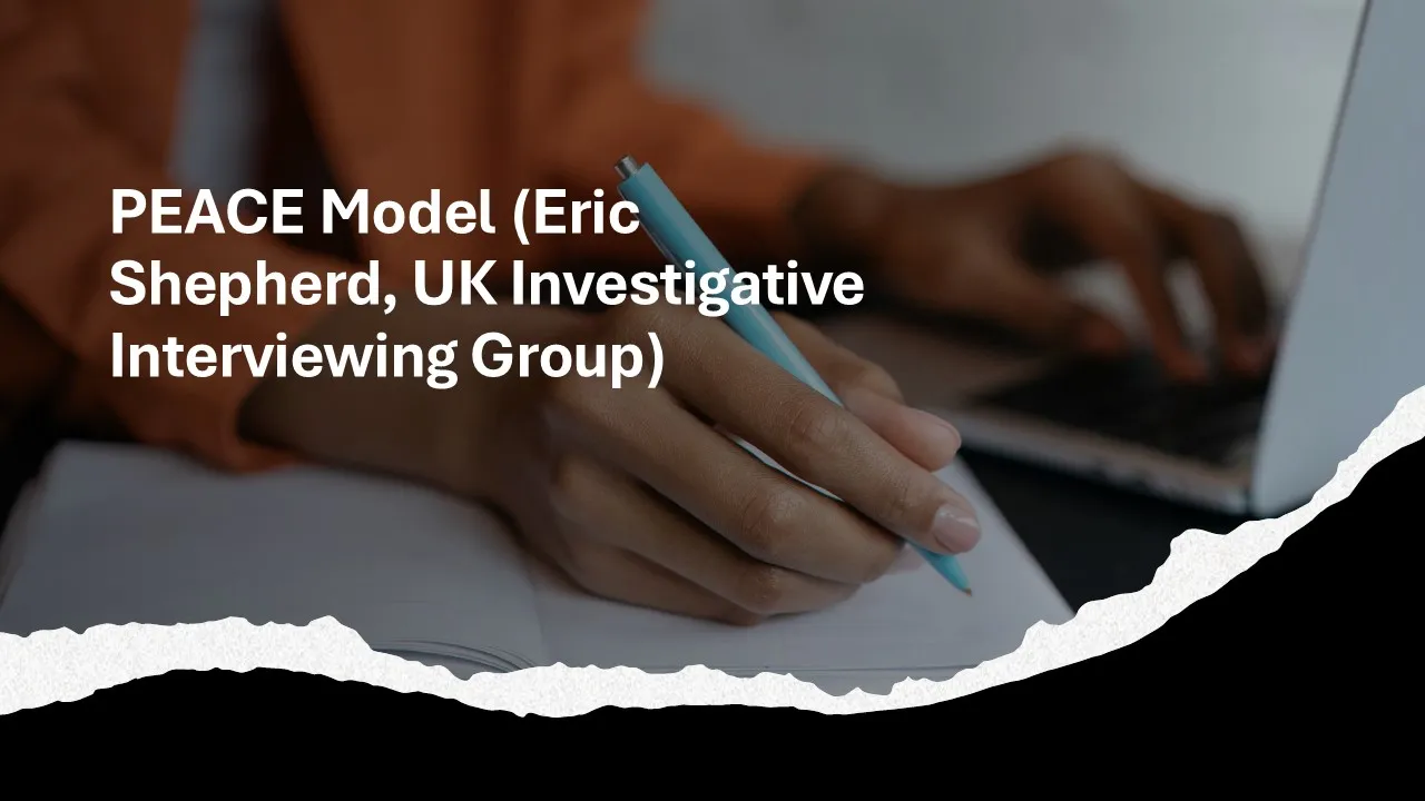 Peace Method Investigation PEACE Model Ethical Interviewing Training | LPS Academy