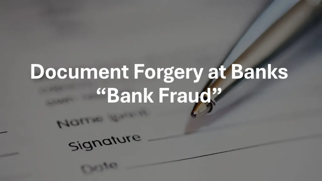 Bank fraud investigation team reviewing forged identity documents, altered cheques, digital records and suspicious loan application evidence.